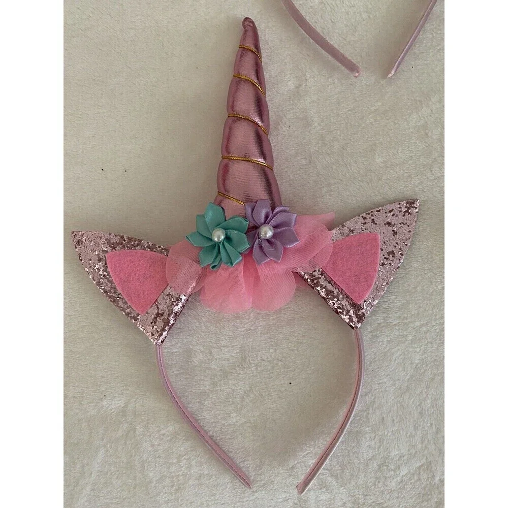 kids Unicorn Headband Halloween Hair Accessories Birthday Girl Hairband set of 4